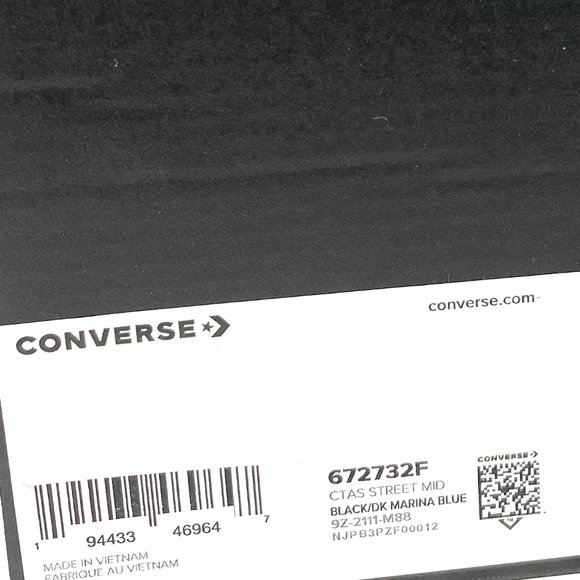 💖MEGA SALE💖Converse Ctas Street Mid Black Marina Shoes Junior Canvas 672732F - Picture 9 of 9